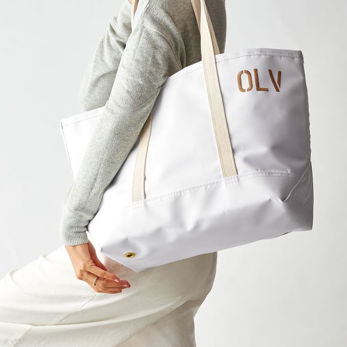Calvin Klein White Pvc Look Beach Bag Handbag Large