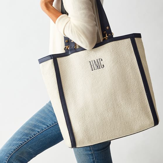 Lily Woven Wood Handle Tote