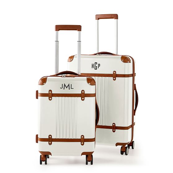 White Terminal 1 Checked + Carry-On Spinner Luggage Set
