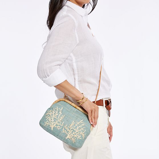 Monogrammed Scalloped Crossbody Bag