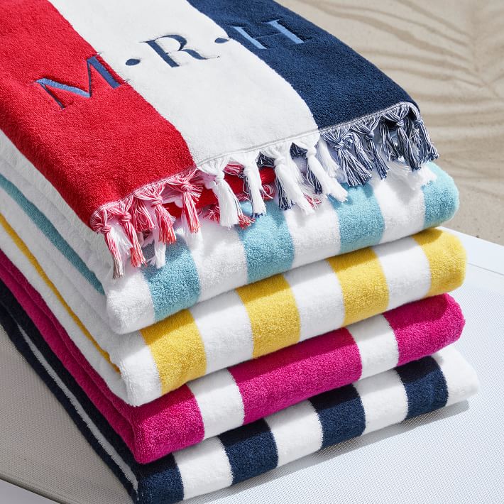 striped Beach Towel. Personalized Towel, Monogram Embroidered Kids Towels,  Fun in The Sun, Bath Towel - Yahoo Shopping