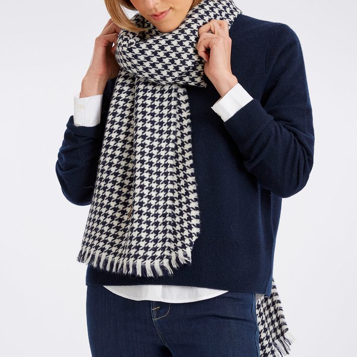 Houndstooth Scarf Women, Luxury Brand Blanket Scarf