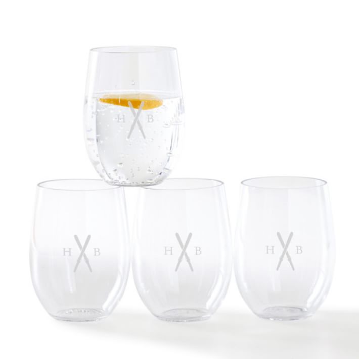Stemless Acrylic Wine Glass Acrylic Wine Glasses With Monogram Wine Glass  Set Wedding Gift Bridesmaid Gifts Engraved Wine Glasses 