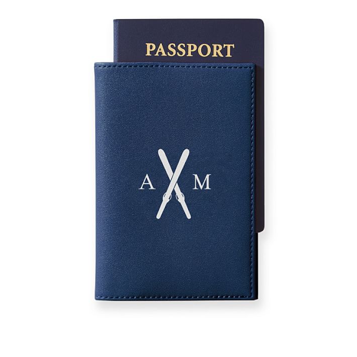 Leather Passport Cover - Black White Sand - Aman Essentials