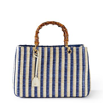 Luxe Stripe Straw Tote