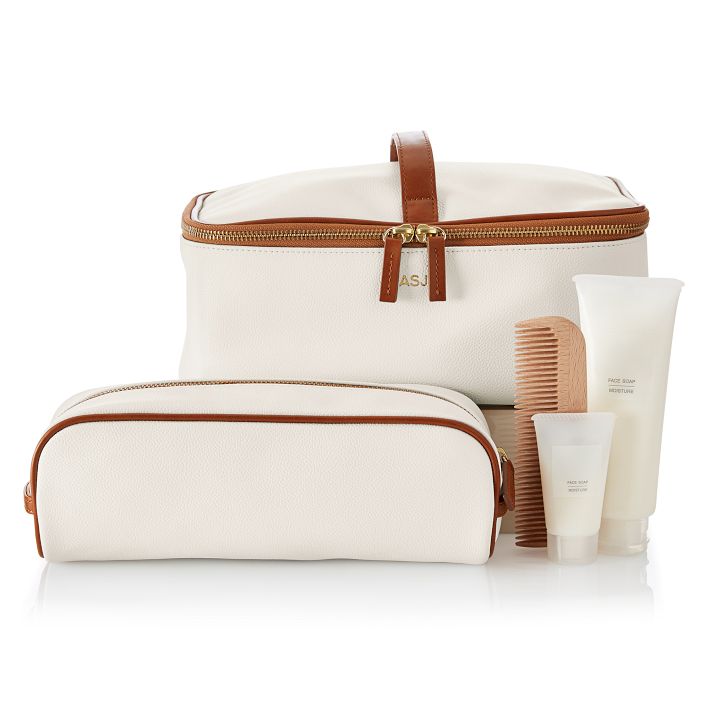 New Plaid High Capacity Double Zipper Cosmetic Bag for Women PU