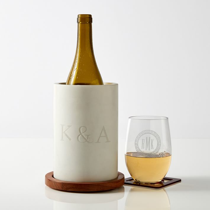 White Marble Insulated Wine Bag & Stopper