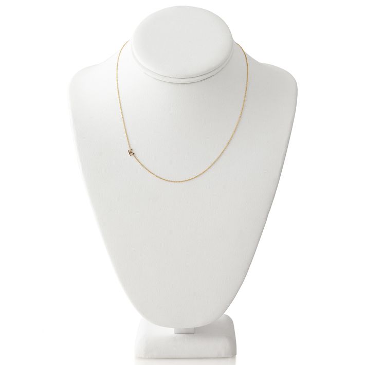14K Gold Asymmetrical Double Initial Necklace – Nana Bijou