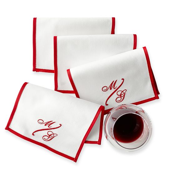 Typographer's Monogrammed Linen Dinner Napkins