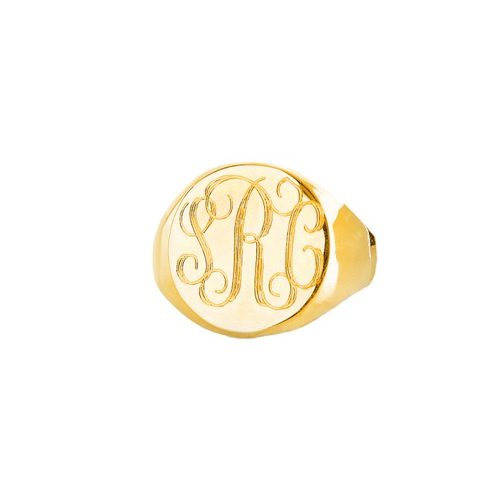 Sarah Chloe Monogrammed Classic Oval Signet Ring