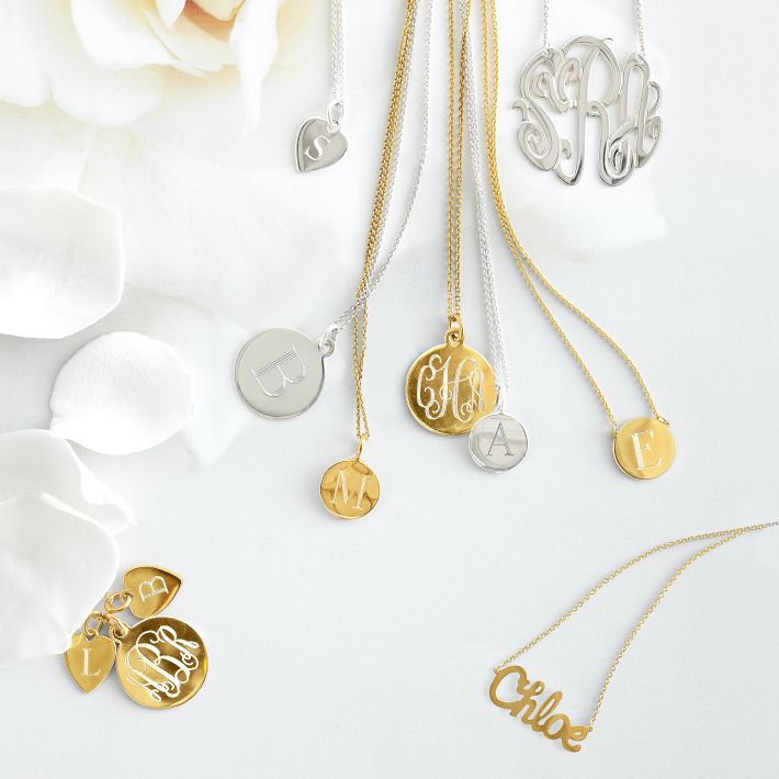 Monogram charm necklaces