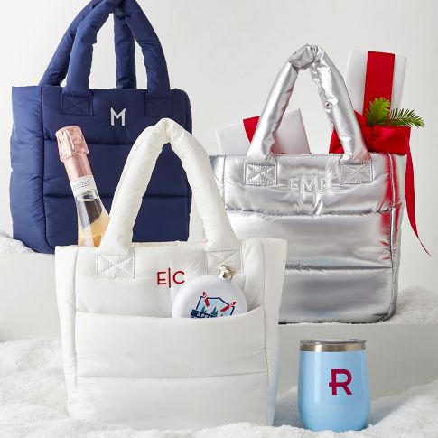 Lightweight Packable Puffer Tote and Pouch Gift Set