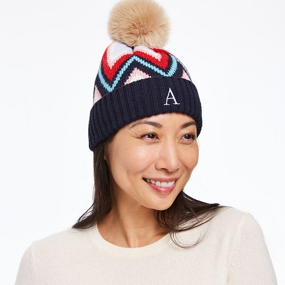 Bonnet Bébé Baby Gap - Taille M/L - Navy à Pois Blancs - Polaire - Pompon - Neuf Avec étiquettes