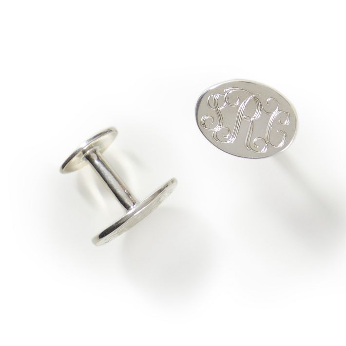 Capital Monogram Cufflinks, Sterling Silver .925, Handcrafted, Personalized