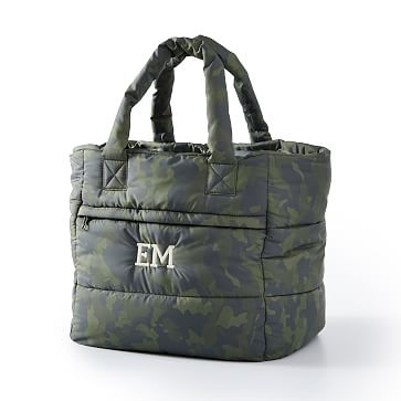 Quilted Carry All Tote  Camo Blue • Black – Ige Design