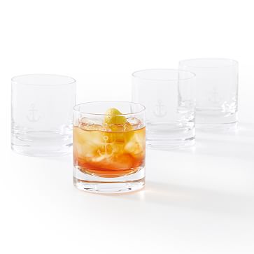 Alchemade Set of 2 Whiskey Glasses with Metallic Design - 16 oz Lowball for Cocktails, Old Fashioned, Manhattan, Bourbon, or Scotch - Stemless Wine