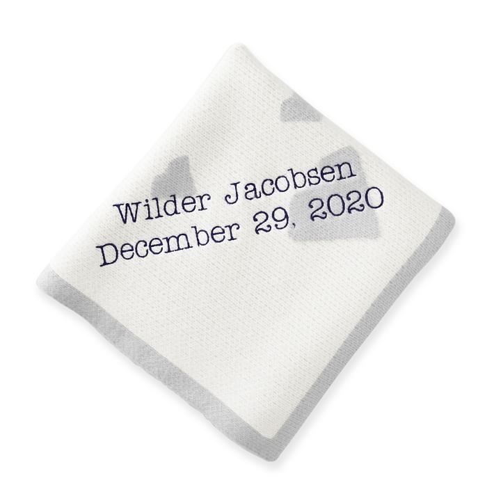 White personalised best sale baby blanket