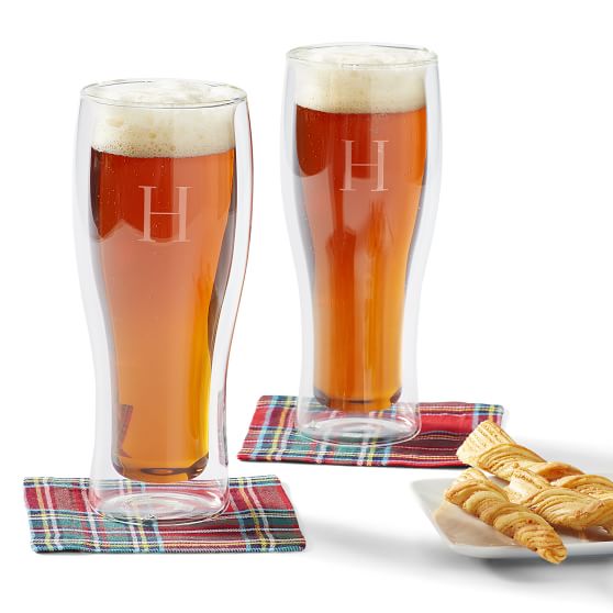 Double Walled Beer Glasses, Set of 2