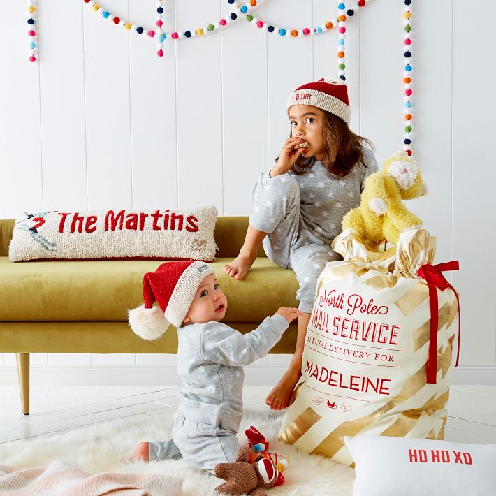 Floppy Knit Personalized Kids Santa Hat | Mark and Graham