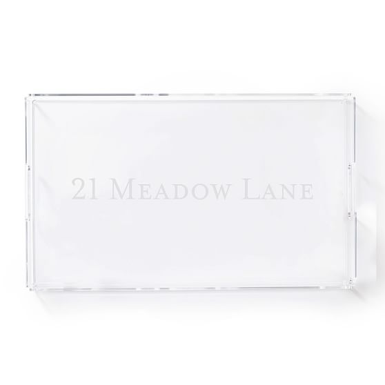 Engraved Clear Acrylic Serving Tray,Transparent Lucite Serving Tray