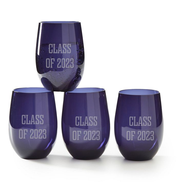 Monogram Personalized Stemless Wine Glasses 15 oz. ARC