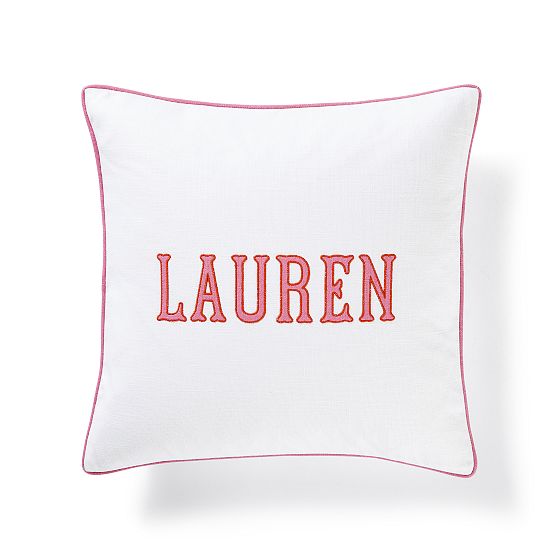 Personalized Pillow for Baby Girl, Nursery Pillow, Embroidered Punch Needle Pillow, Newborn Girl Gift, Monogrammed Gift, Soft Baby Decor main image 0