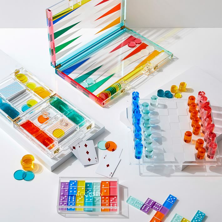 Colorful Acrylic Domino Game Set