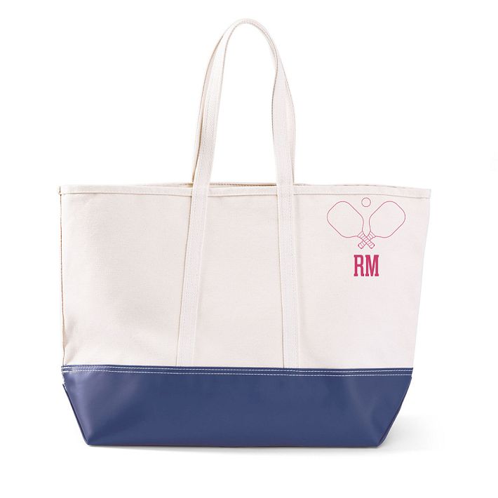 Monogrammed Embroidered Football Circle Canvas Large Boat Tote