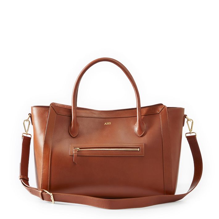 Leather on sale work tote