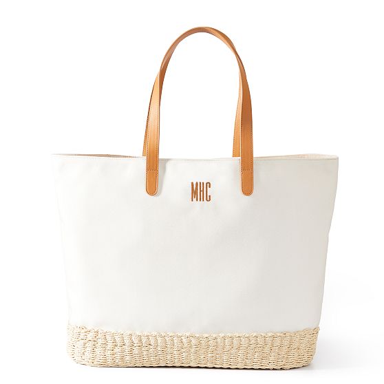 White shop raffia bag