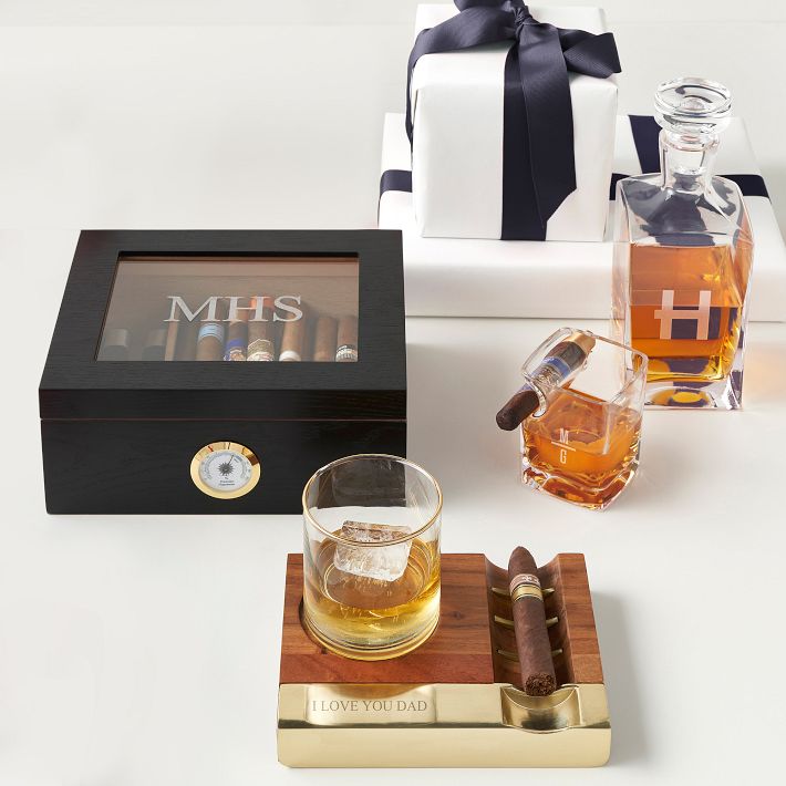 Whiskey Cigar Glass With Built-in Coaster and Cigar Grip