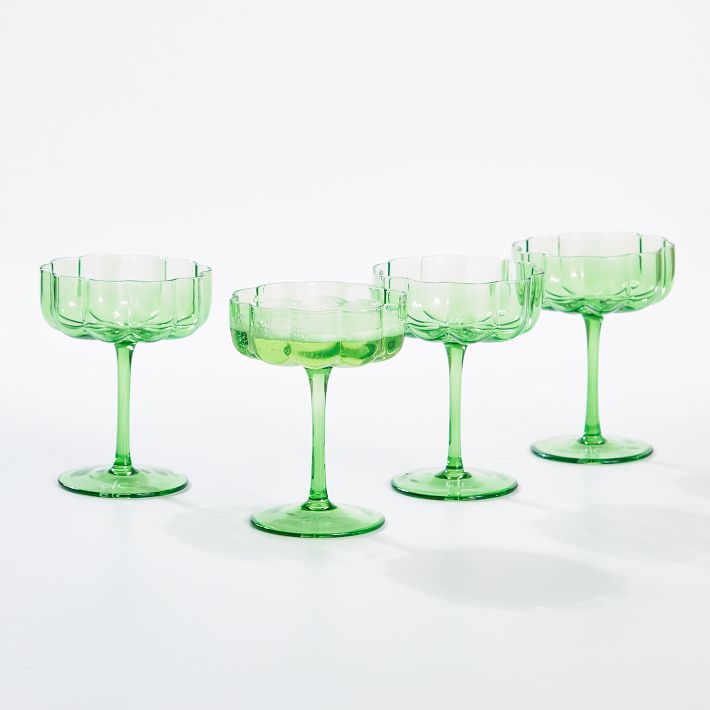 Colored Coupe Glasses, Set of 4