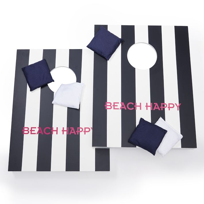 Cabana Stripe Portable Lacquer Bean Bag Toss | Mark and Graham