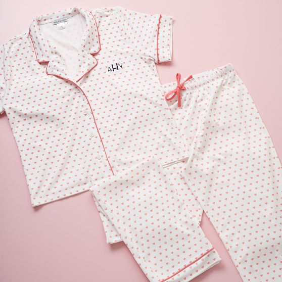 Hearts Short Sleeve Pajama Set | Mark and Graham