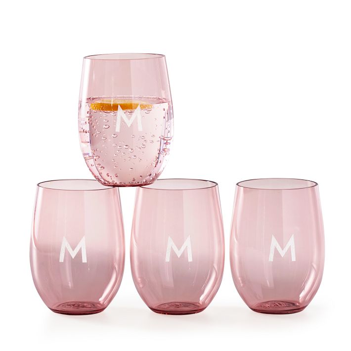 Monogram Chic Stemless Wine (Unbreakable Acrylic) Set of 4