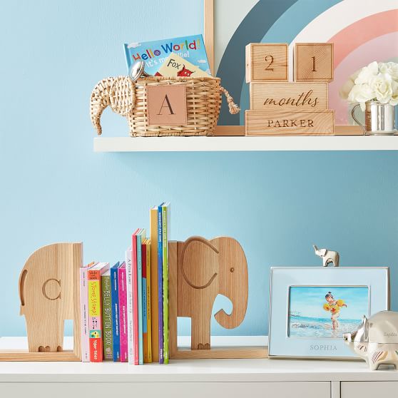 Elephant Wooden Bookends