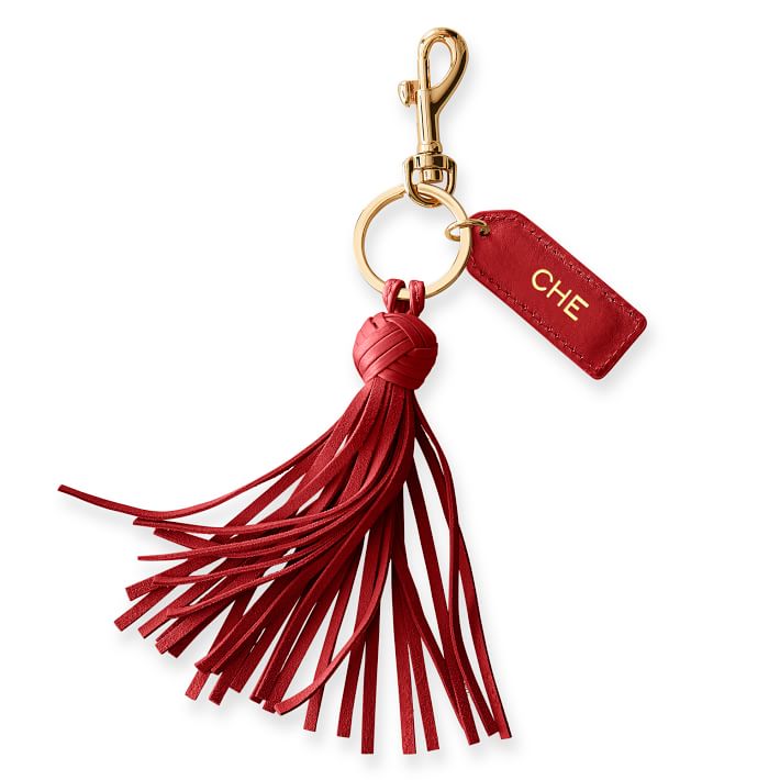 LEATHER TASSELS WITH CLIP AND KEYRING - , MADE IN ITALY  HANDBAGS