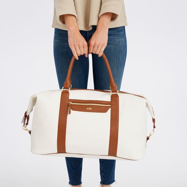 Mark and graham cheap canvas leather weekender bag