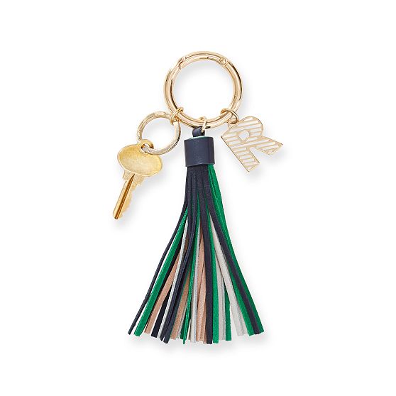 Initial on sale tassel keychain