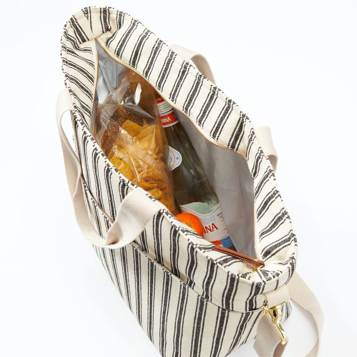 Striped Cooler Tote Bag