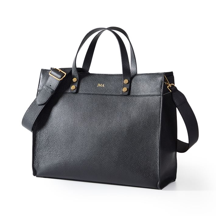 Leather tote bag with crossbody online strap