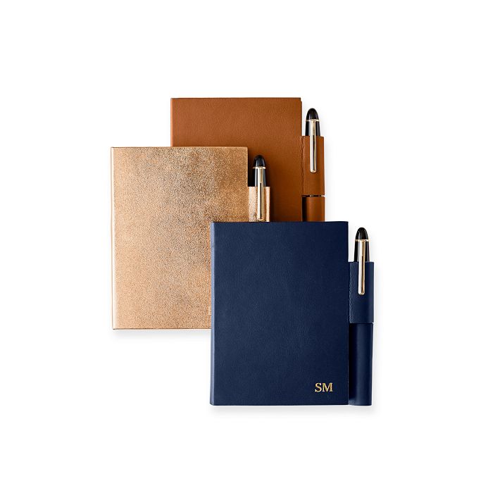 Leather Notebook with Pen Holder, Small