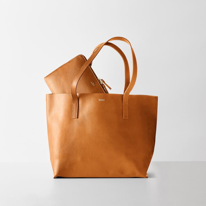 Everyday Italian Leather Tote & Pouch Gift Set