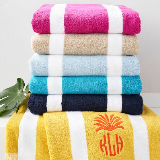 Classic Striped Personalized Beach Towel Mark and Graham