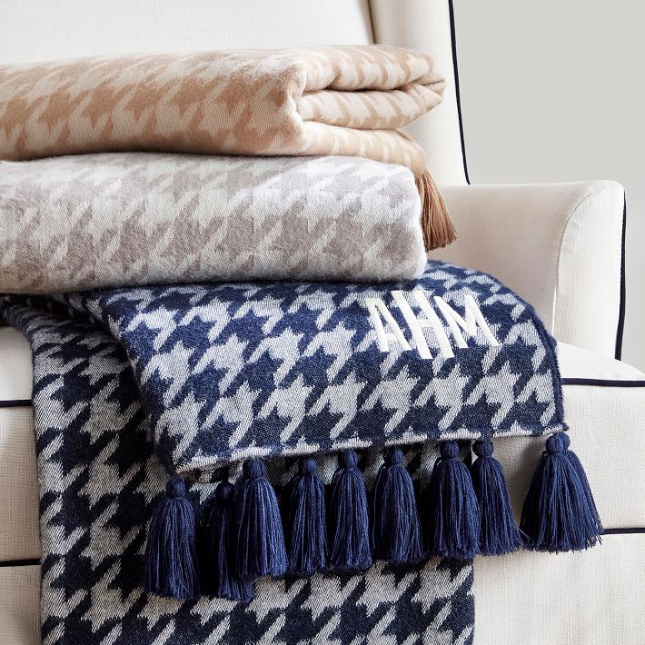 Navy best sale tassel throw