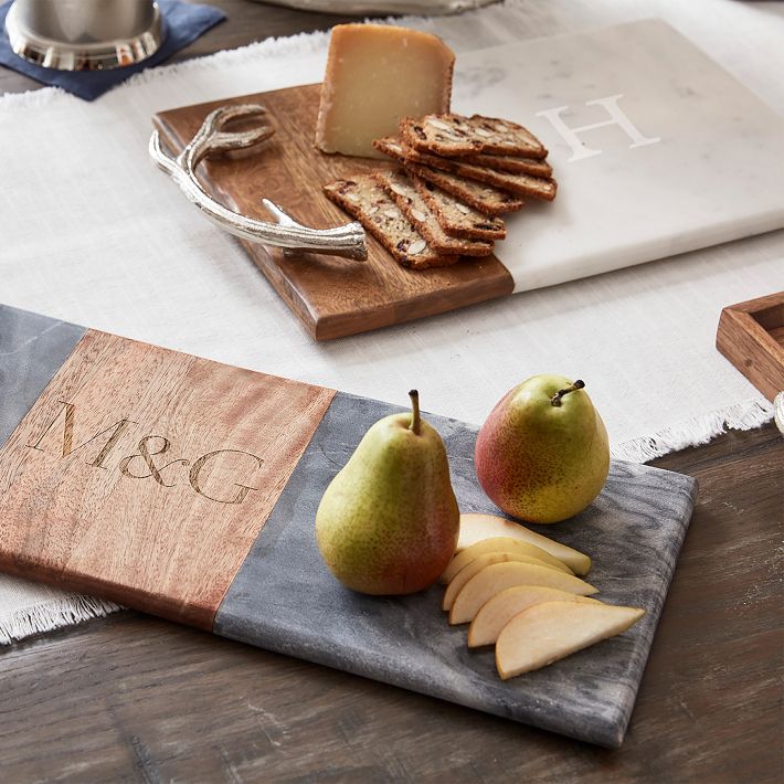 Wood and Marble Antler Cheese Board