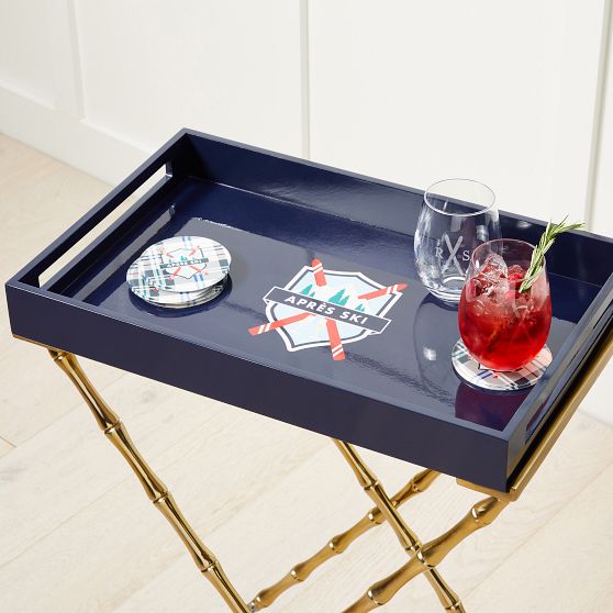 Open Side Lacquer Serving Tray