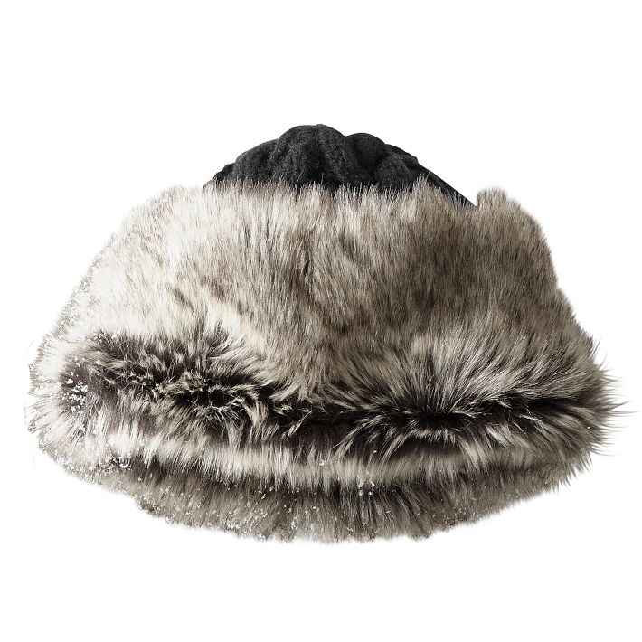 Cashmere Hat with Faux Fur Trim