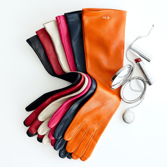 Women's Italian Leather Opera Gloves, Bright-Toned