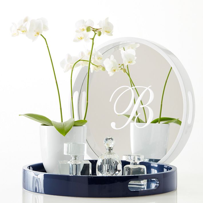 Round Mirrored Lacquer Tray